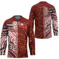 Tonga Language Week Hockey Jersey Ngatu Pattern and Tongan Alphabet - Polynesian Pride