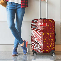 Tonga Language Week Luggage Cover Ngatu Pattern and Tongan Alphabet - Polynesian Pride