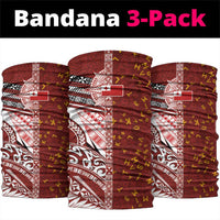 Tonga Language Week Neck Gaiter Ngatu Pattern and Tongan Alphabet - Polynesian Pride