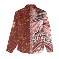Tonga Language Week Women Casual Shirt Ngatu Pattern and Tongan Alphabet - Polynesian Pride