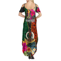 Personalised Penama Day Family Matching Summer Maxi Dress and Hawaiian Shirt Proud To Be A Ni-Van Beauty Pacific Flower LT03 - Polynesian Pride