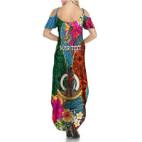 Personalised Sanma Day Summer Maxi Dress Proud To Be A Ni-Van Beauty Pacific Flower LT03 - Polynesian Pride
