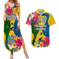 Malampa Day Couples Matching Summer Maxi Dress and Hawaiian Shirt Proud To Be A Ni-Van Beauty Pacific Flower LT03 Yellow - Polynesian Pride