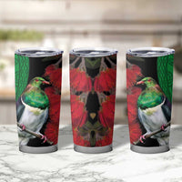 New Zealand Kereru And Pohutukawa Tumbler Cup Maori Tribal Tattoo LT03 - Polynesian Pride