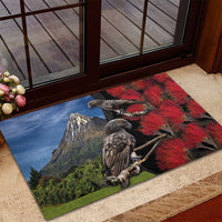 New Zealand Kea And Pohutukawa Rubber Doormat With The Mountain Landscape