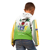 Cook Islands Rugby Kid Hoodie Six Eight Two to The World - Tatau Tribal Motif