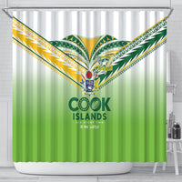 Cook Islands Rugby Shower Curtain Six Eight Two to The World - Tatau Tribal Motif