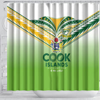 Cook Islands Rugby Shower Curtain Six Eight Two to The World - Tatau Tribal Motif