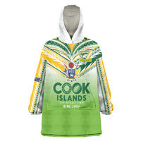 Cook Islands Rugby Wearable Blanket Hoodie Six Eight Two to The World - Tatau Tribal Motif