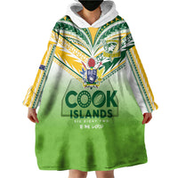 Cook Islands Rugby Wearable Blanket Hoodie Six Eight Two to The World - Tatau Tribal Motif