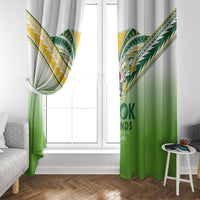 Cook Islands Rugby Window Curtain Six Eight Two to The World - Tatau Tribal Motif
