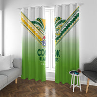 Cook Islands Rugby Window Curtain Six Eight Two to The World - Tatau Tribal Motif