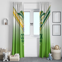 Cook Islands Rugby Window Curtain Six Eight Two to The World - Tatau Tribal Motif