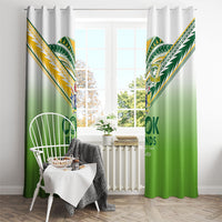 Cook Islands Rugby Window Curtain Six Eight Two to The World - Tatau Tribal Motif