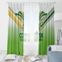 Cook Islands Rugby Window Curtain Six Eight Two to The World - Tatau Tribal Motif