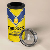 Niue Rugby Custom 4 in 1 Can Cooler Tumbler Six Eight Three to The World - Hiapo Tribal Motif