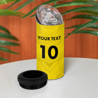 Niue Rugby Custom 4 in 1 Can Cooler Tumbler Six Eight Three to The World - Hiapo Tribal Motif