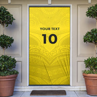 Niue Rugby Custom Door Cover Six Eight Three to The World - Hiapo Tribal Motif