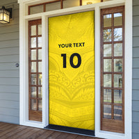 Niue Rugby Custom Door Cover Six Eight Three to The World - Hiapo Tribal Motif