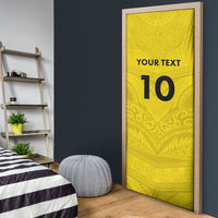 Niue Rugby Custom Door Cover Six Eight Three to The World - Hiapo Tribal Motif