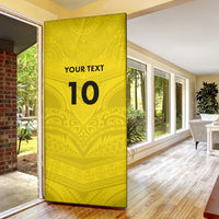 Niue Rugby Custom Door Cover Six Eight Three to The World - Hiapo Tribal Motif