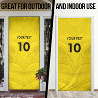 Niue Rugby Custom Door Cover Six Eight Three to The World - Hiapo Tribal Motif