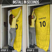 Niue Rugby Custom Door Cover Six Eight Three to The World - Hiapo Tribal Motif