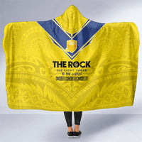 Niue Rugby Hooded Blanket Six Eight Three to The World - Hiapo Tribal Motif