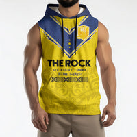 Niue Rugby Custom Sleeveless Hoodie Six Eight Three to The World - Hiapo Tribal Motif