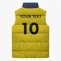 Niue Rugby Custom Sleeveless Puffer Jacket Six Eight Three to The World - Hiapo Tribal Motif