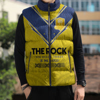 Niue Rugby Custom Sleeveless Puffer Jacket Six Eight Three to The World - Hiapo Tribal Motif