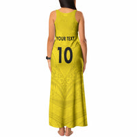 Niue Rugby Custom Tank Maxi Dress Six Eight Three to The World - Hiapo Tribal Motif
