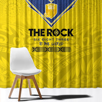 Niue Rugby Window Curtain Six Eight Three to The World - Hiapo Tribal Motif