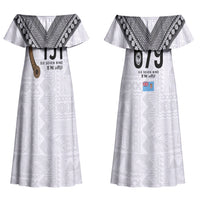 Fijian Rugby Couples Matching Off Shoulder Maxi Dress and Hawaiian Shirt Six Seven Nine to The World - Tapa Pattern