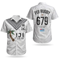 Fijian Rugby Couples Matching Off The Shoulder Long Sleeve Dress and Hawaiian Shirt Six Seven Nine to The World - Tapa Pattern