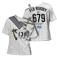 Fijian Rugby Cross Shoulder Shirt Six Seven Nine to The World - Tapa Pattern