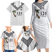 Fijian Rugby Family Matching Long Sleeve Bodycon Dress and Hawaiian Shirt Six Seven Nine to The World - Tapa Pattern