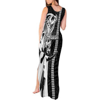 Hawaii Lanai Island Tank Maxi Dress Hawaiian King and Kakau Symbols Abstract Shoulder Tattoo LT03 - Polynesian Pride