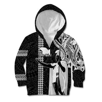 Custom Hawaii Lanai Island Kid Hoodie Hawaiian King and Kakau Symbols Abstract Shoulder Tattoo LT03 - Polynesian Pride