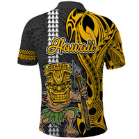 Hawaii Molokai Island Polo Shirt Hawaiian Warrior and Kakau Symbols Abstract Tattoo LT03 - Polynesian Pride