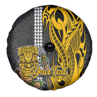 Custom Hawaii Molokai Island Spare Tire Cover Hawaiian Warrior and Kakau Symbols Abstract Tattoo LT03 - Polynesian Pride