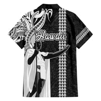 Hawaii Molokai Island Family Matching Long Sleeve Bodycon Dress and Hawaiian Shirt Hawaiian King and Kakau Symbols Abstract Shoulder Tattoo LT03 - Polynesian Pride