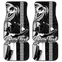 Custom Hawaii Molokai Island Car Mats Hawaiian King and Kakau Symbols Abstract Shoulder Tattoo LT03 Black - Polynesian Pride