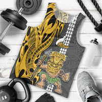 Hawaii Niihau Island Men Tank Top Hawaiian Warrior and Kakau Symbols Abstract Tattoo LT03 Yellow - Polynesian Pride