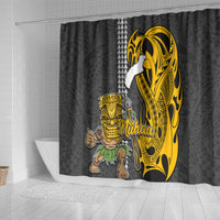 Hawaii Niihau Island Shower Curtain Hawaiian Warrior and Kakau Symbols Abstract Tattoo LT03 - Polynesian Pride
