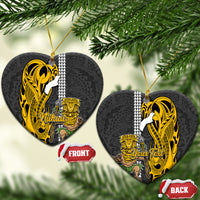 Custom Niihau Lanai Island Ceramic Ornament Hawaiian Warrior and Kakau Symbols Abstract Tattoo LT03 - Polynesian Pride