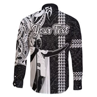 Custom Hawaii Niihau Island Family Matching Long Sleeve Bodycon Dress and Hawaiian Shirt Hawaiian King and Kakau Symbols Abstract Shoulder Tattoo LT03 - Polynesian Pride