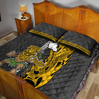 Hawaii Oahu Island Quilt Bed Set Hawaiian Warrior and Kakau Symbols Abstract Tattoo LT03 - Polynesian Pride