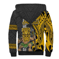 Hawaii Oahu Island Sherpa Hoodie Hawaiian Warrior and Kakau Symbols Abstract Tattoo LT03 - Polynesian Pride