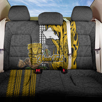 Custom Hawaii Oahu Island Back Car Seat Cover Hawaiian Warrior and Kakau Symbols Abstract Tattoo